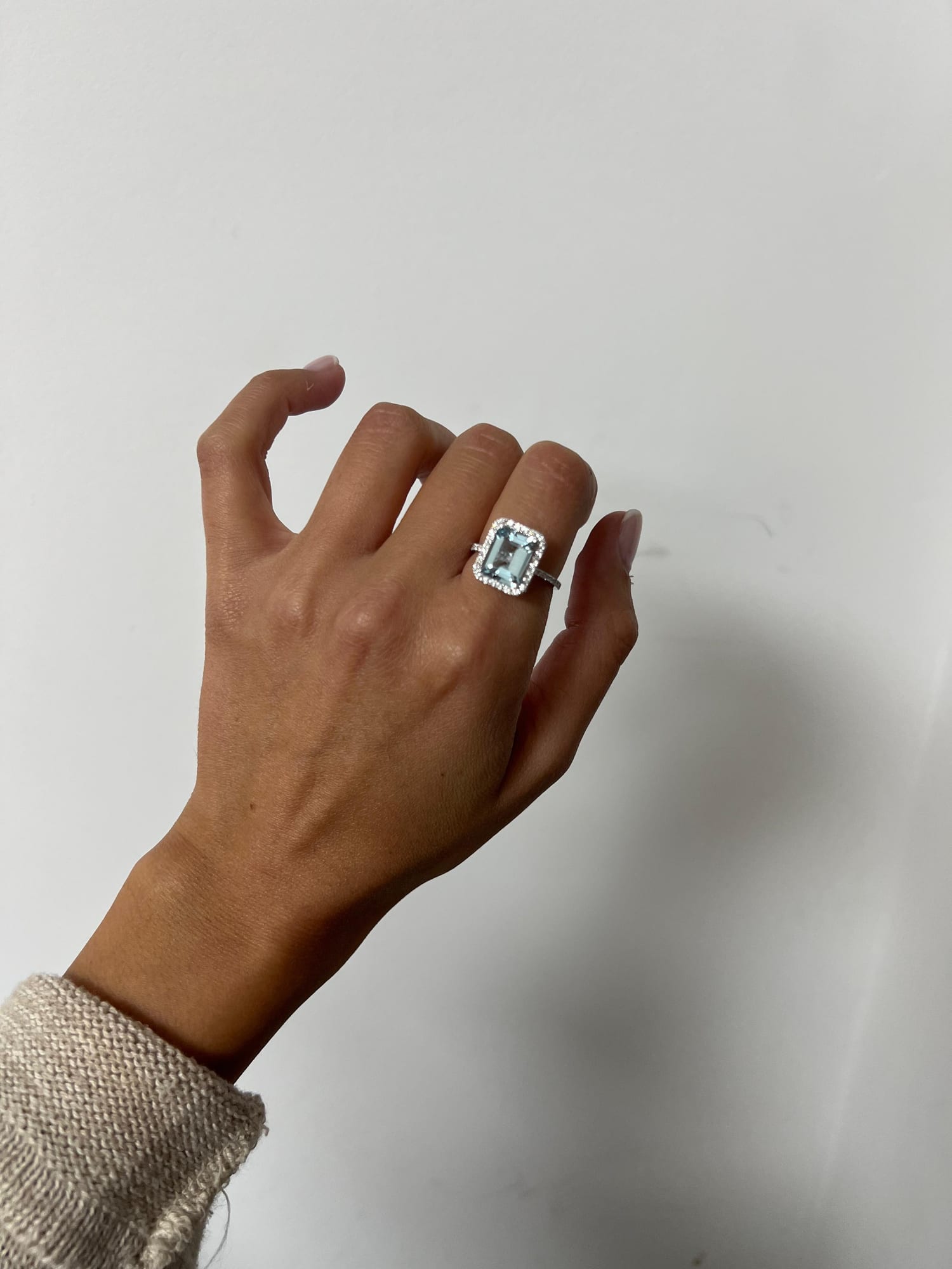 Emerald-Cut Halo Ring